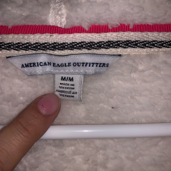 M AE Fleece Tribal Pattern Hooded Jacket - Picture 7 of 15